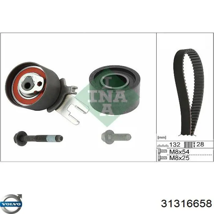 Обводной ролик ремня ГРМ Volvo 31316658 цена, от 20.57 USD