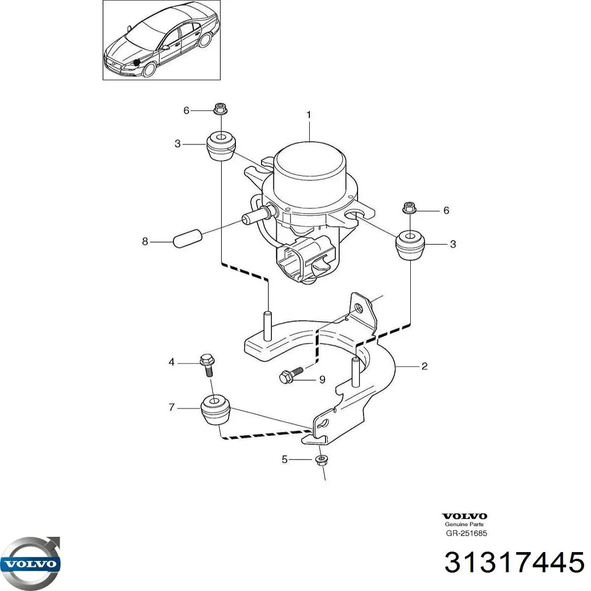 Насос вакуумный 31317445 Volvo