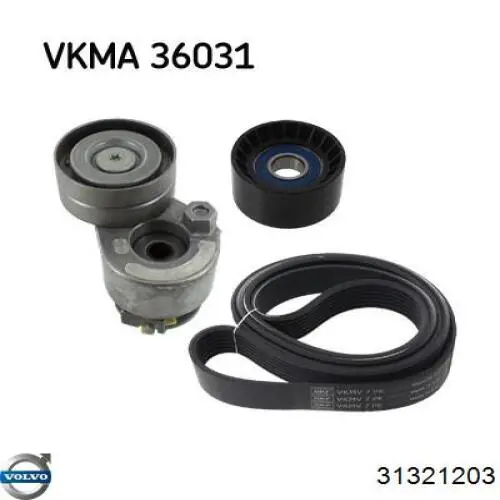 Роликовий модуль натяжителя ремня Volvo 31321203 цена, от 40.57 USD