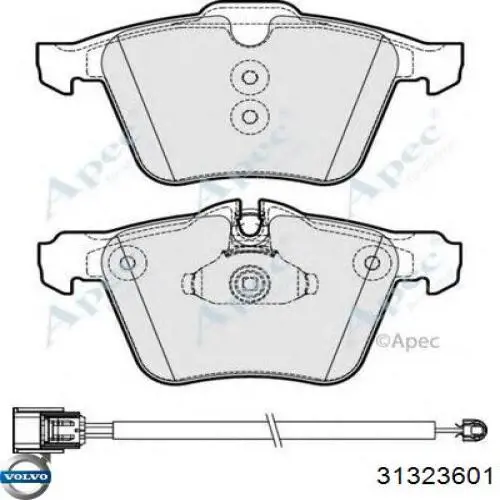 Передние тормозные колодки 31323601 Volvo