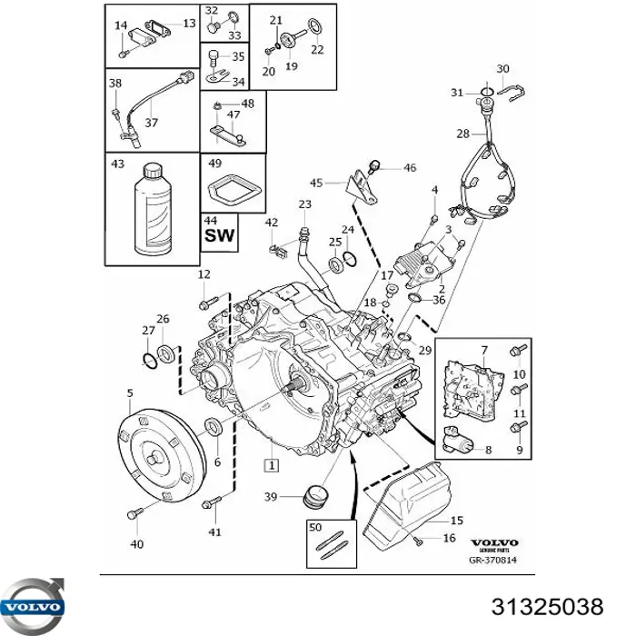 Пробка поддона АКПП Volvo 31325038 цена, от 53.60 USD