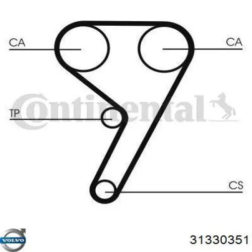 Зубчатый ремень Volvo 31330351 цена, от 19.73 USD