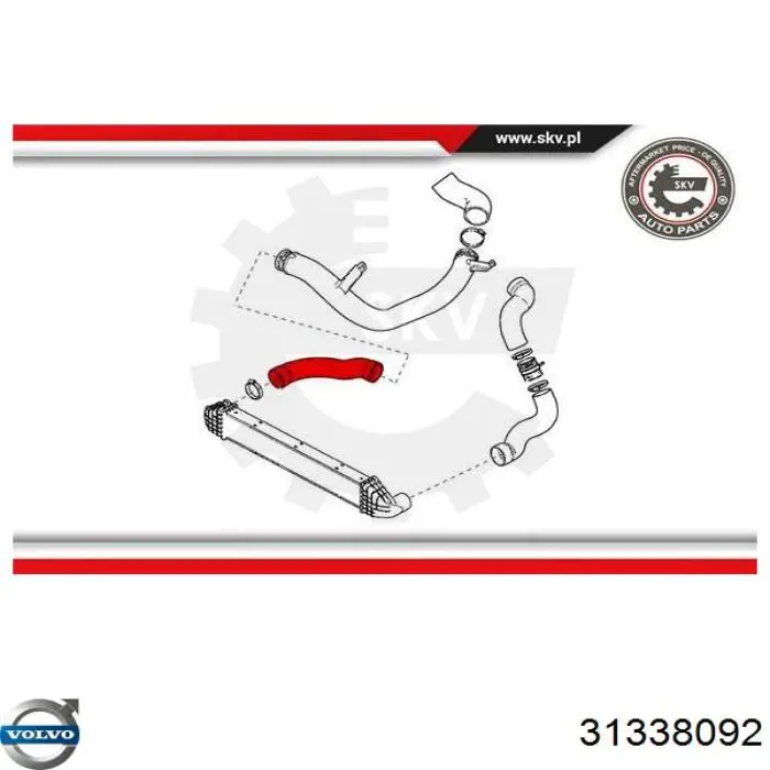 Купить 31338092 Volvo Патрубок интеркулера