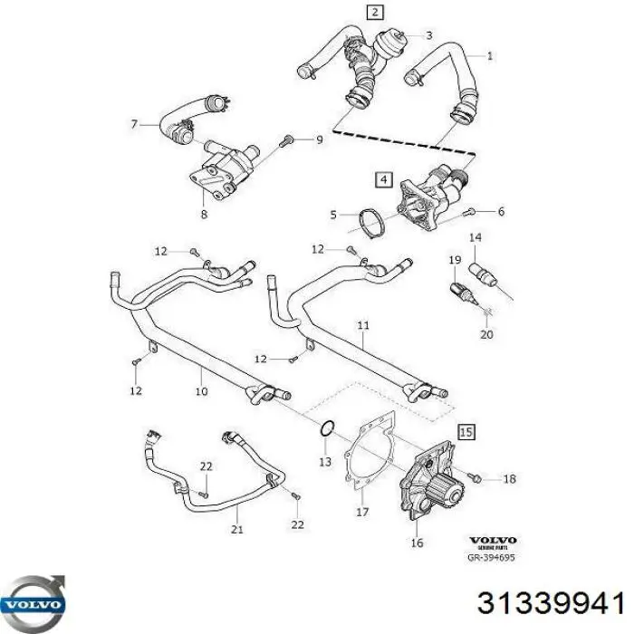 Купить 31339941 Volvo Датчик температуры охл.жидкости, на прибор
