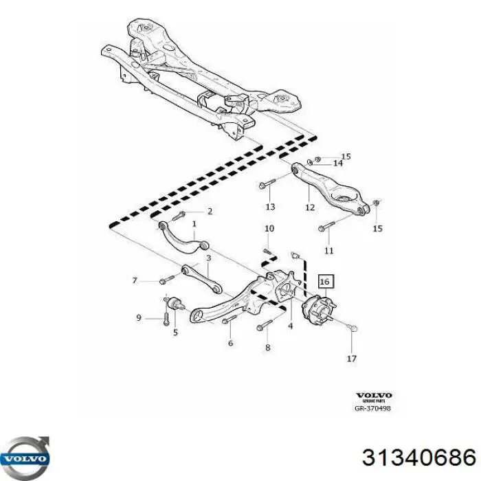 Ступица заднего колеса Volvo 31340686