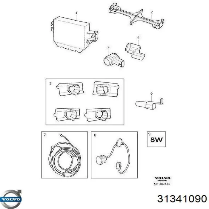 Модуль управления (ЭБУ) парктроником Volvo 306825480