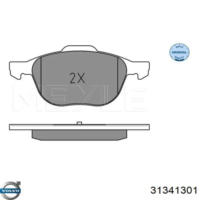Sapatas do freio dianteiras de disco 31341301 Volvo