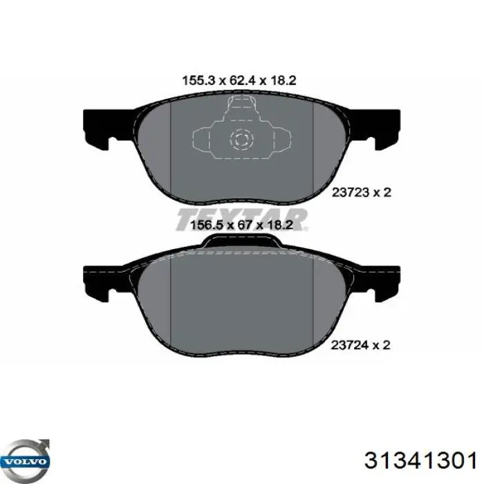 31341301 Volvo Sapatas do freio dianteiras de disco