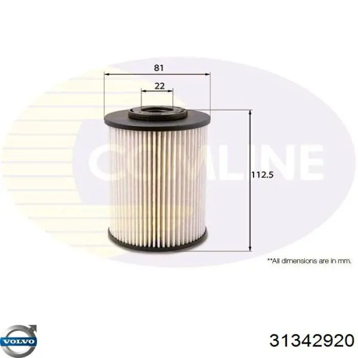 Фильтр тонкой очистки топлива Volvo 31342920 цена, от 23.64 USD