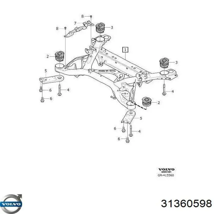 Подушка задней балки Volvo 31360598 цена, от 16.71 USD