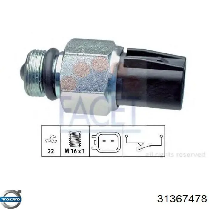 Купить 31367478 Volvo Датчик света заднего хода