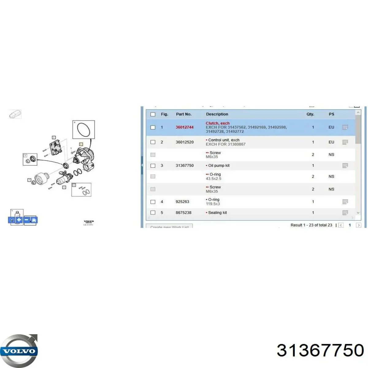 Насос муфты Haldex Volvo 31325411