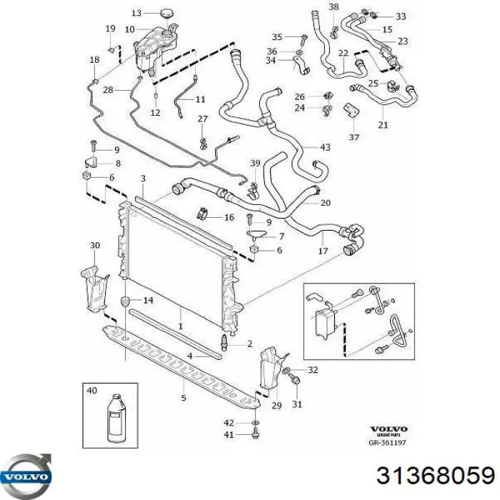 Купить 31368059 Volvo Радиатор водяной