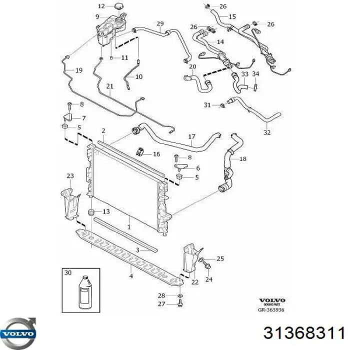 Купить 31368311 Volvo Крышка/пробка расширительного бачка