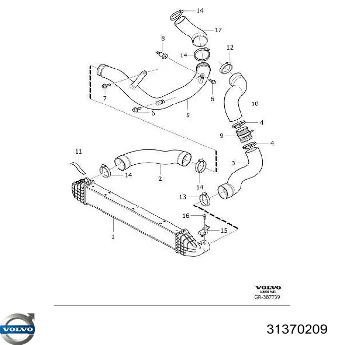 31370209 Volvo Патрубок интеркуллера