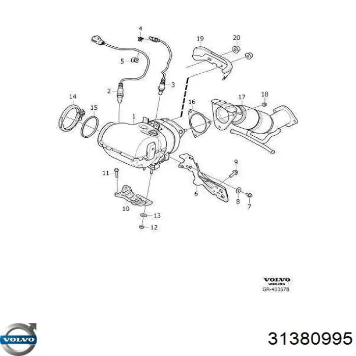 Лямбдазонд, датчик кислорода до катализатора Volvo 31380995 цена, от 62.15 USD