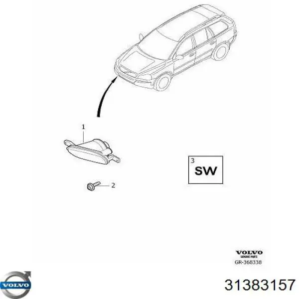 Фара противотуманная, правая Volvo 31323702 цена, от 63.34 USD