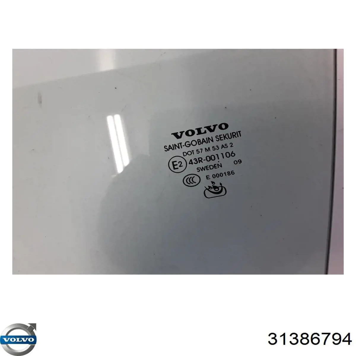 31386794 Volvo Стекло двери передней левой