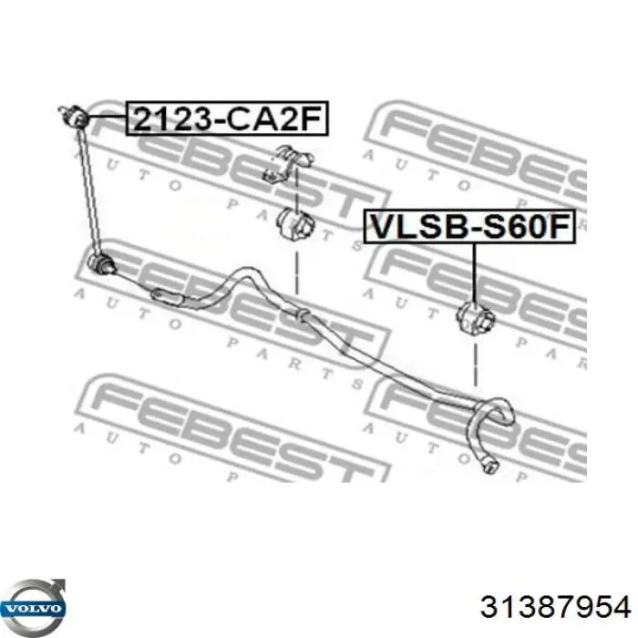 Втулка переднего стабилизатора 31387954 Volvo