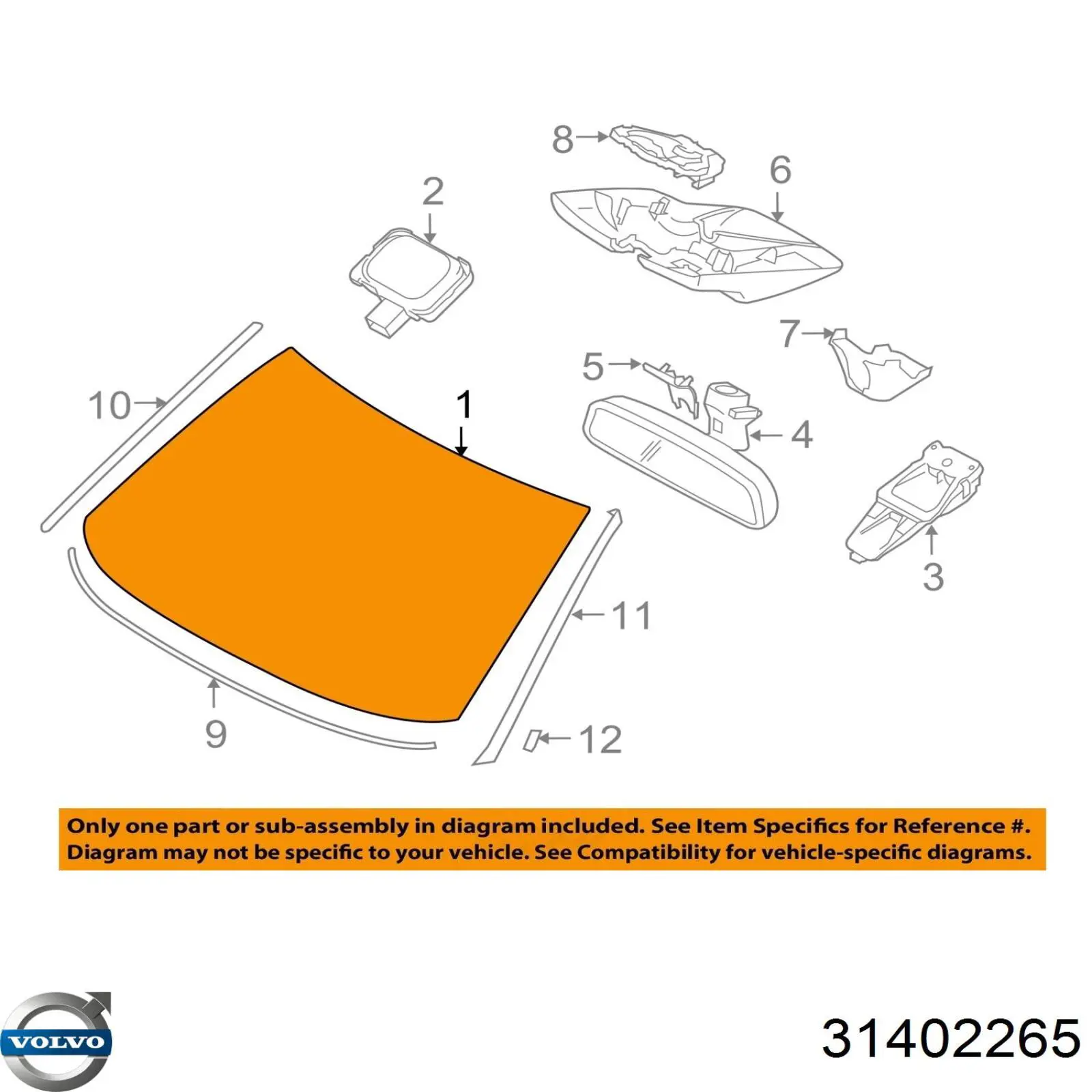 31402265 Volvo Автостекло