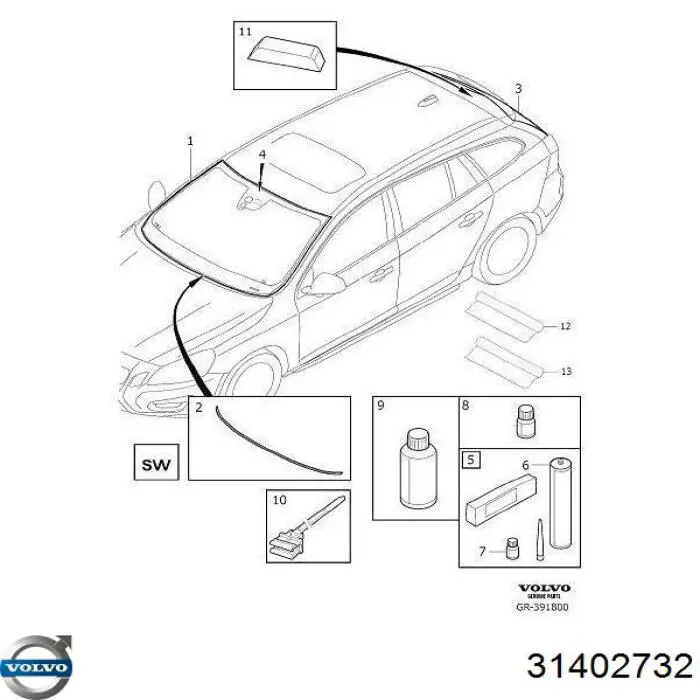 Стекло лобовое Volvo 31385201 цена, от 149.57 USD