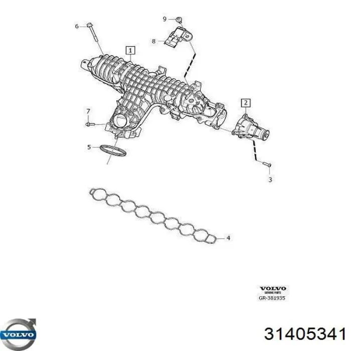 Купить 31405341 Volvo Датчик нагнетания воздуха в турбину