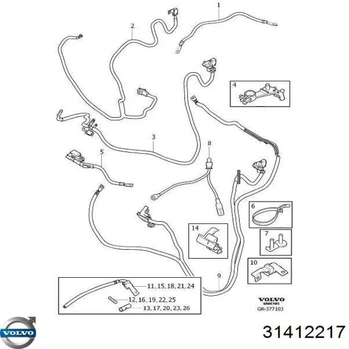Предохранители (электрических цепей) Volvo 31412217 цена, от 64.83 USD