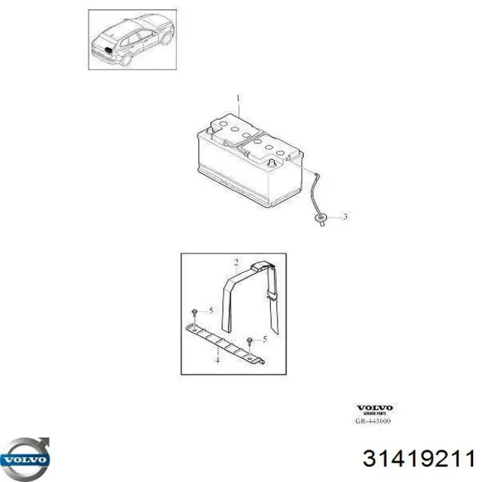 31419211 Volvo Аккумуляторная батарея