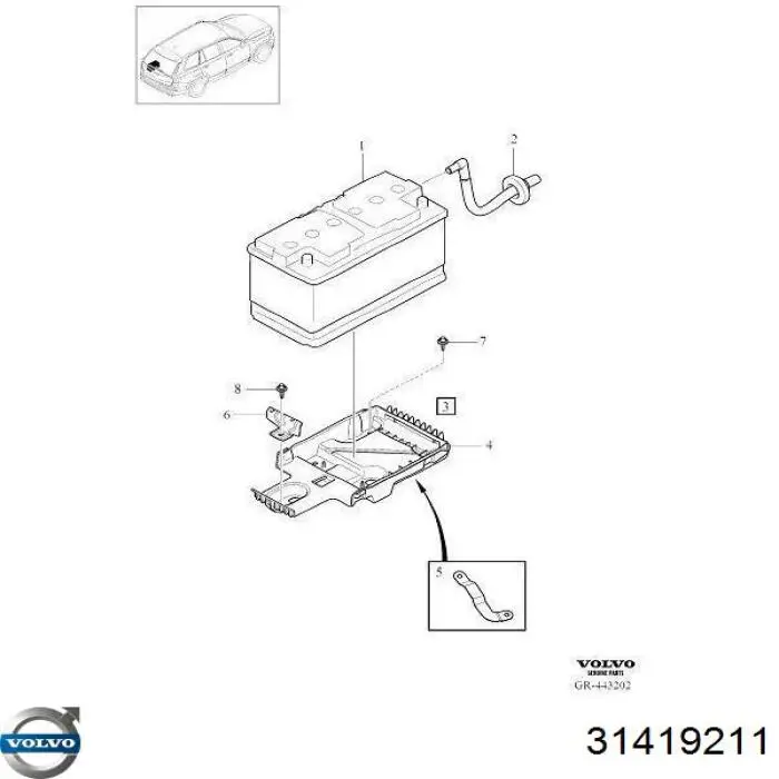 Аккумулятор автомобильный Volvo 31419211 цена, от 455.61 USD