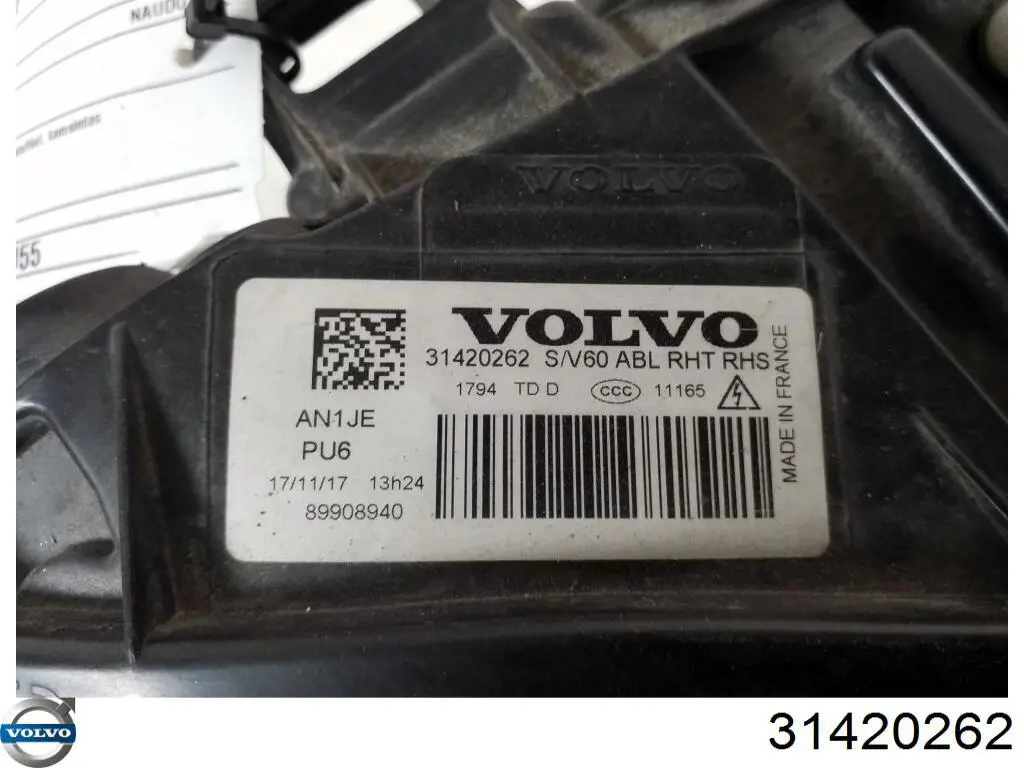 Купить 31420262 Volvo Фара левая передняя