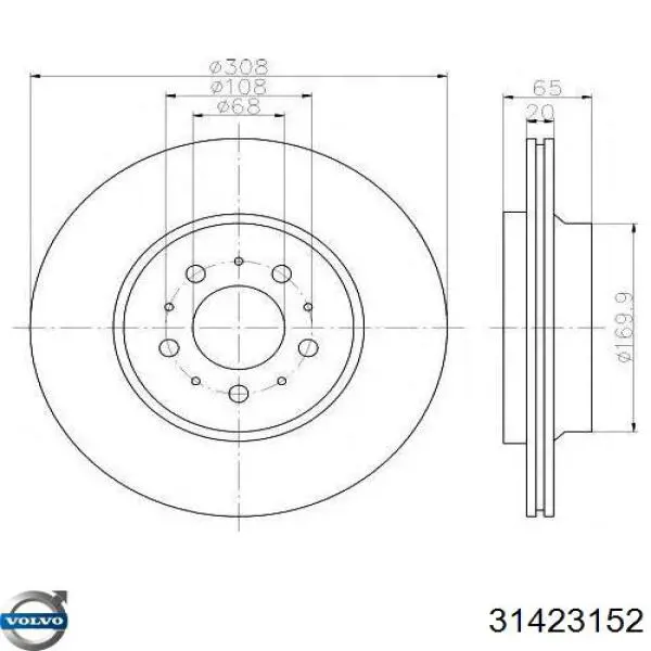 31423152 Volvo Дисковый тормоз