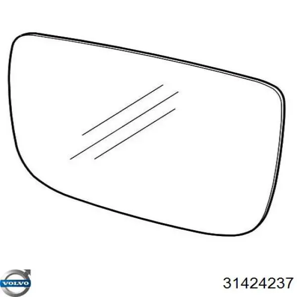 Стекло левого зеркала заднего вида 31424237 Volvo