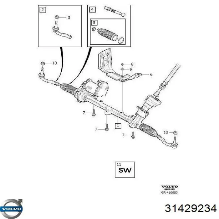 Tração de direção para Volvo XC60 (246)