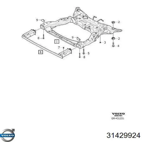 Купить 31429924 Volvo Буфер бампера переднего