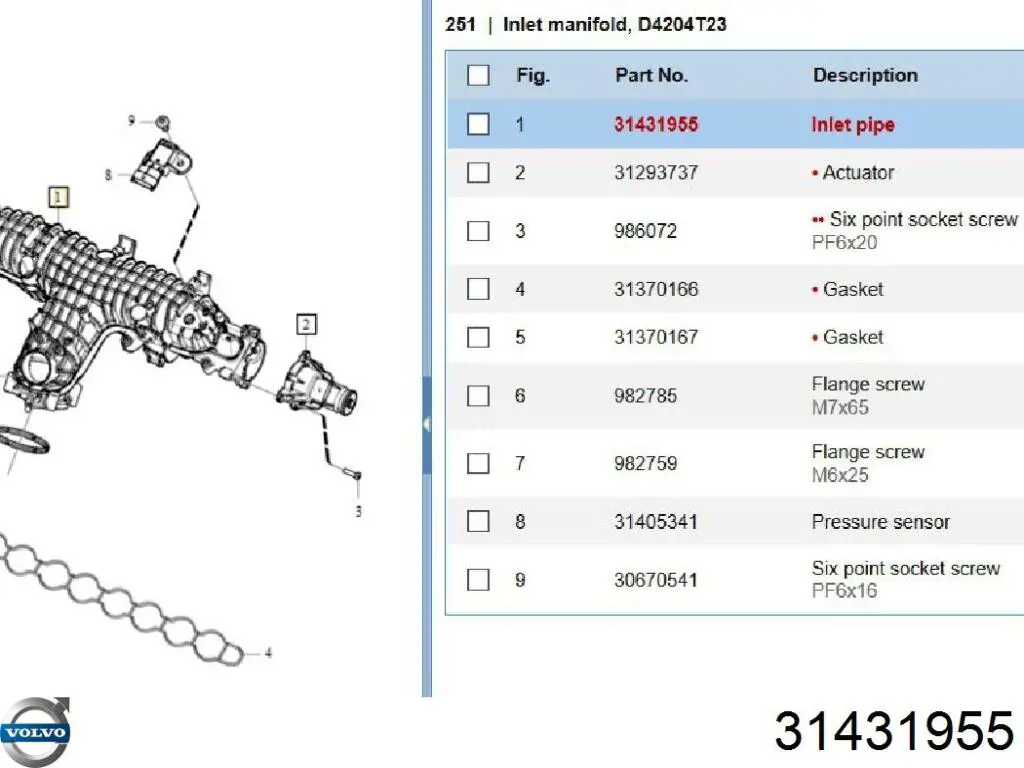 Впускной коллектор 8250508 Volvo