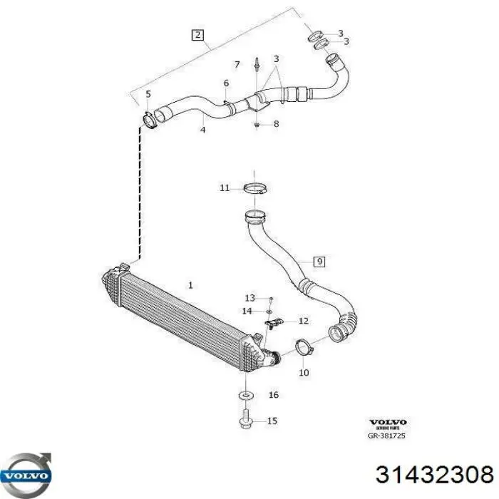 Датчик давления наддува 31405340 Volvo