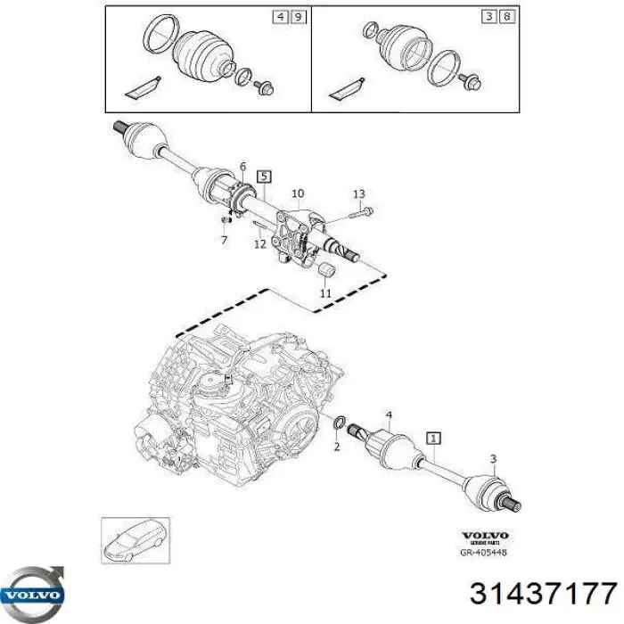 Подшипник полуоси переднего моста 31437177 Volvo