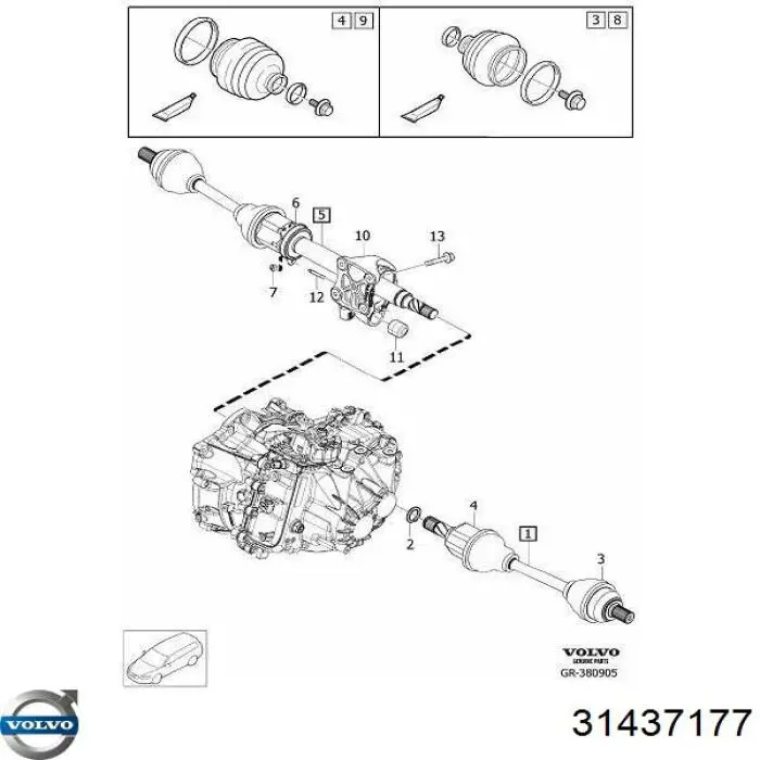 31437177 Volvo Подшипник полуоси переднего моста