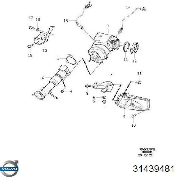 Лямбдазонд, датчик кислорода после катализатора Volvo 31439481 цена, от 68.41 USD