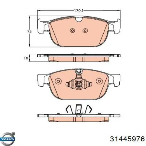 Колодки Volvo 31445976 цена, от 66.67 USD