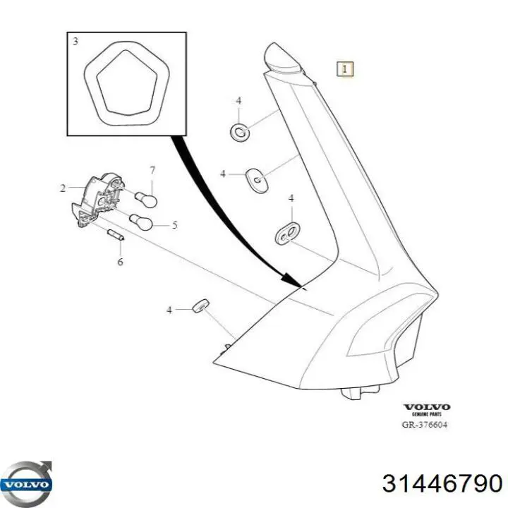 Фонарь задний левый Volvo 31446790