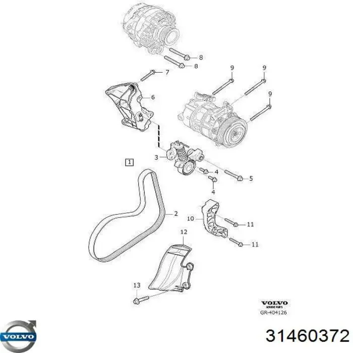 31460372 Volvo reguladora de tensão da correia de transmissão