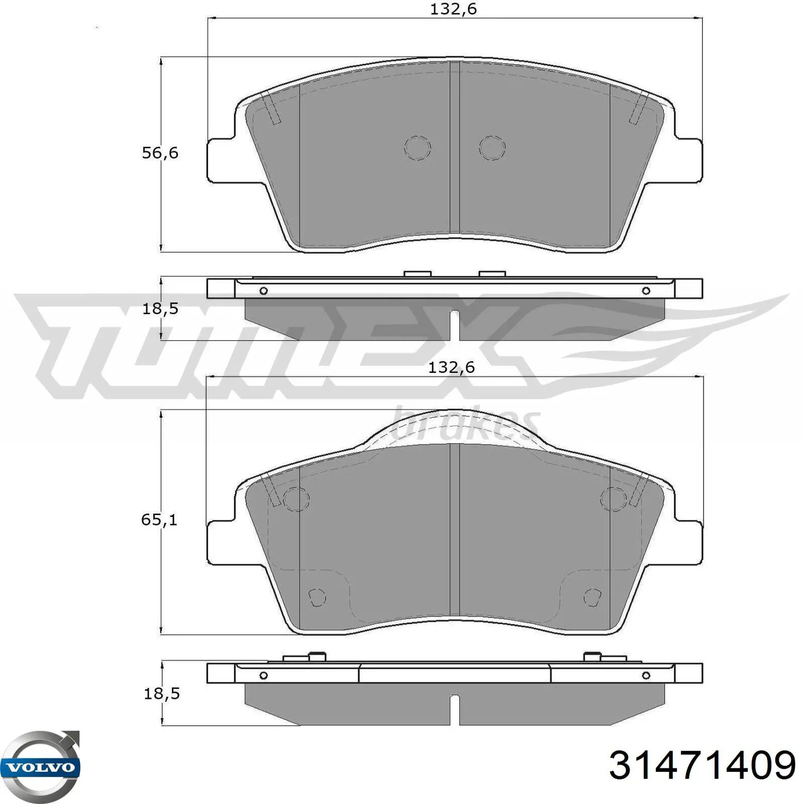 Колодки Volvo 31471409 цена, от 67.40 USD