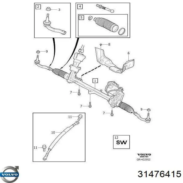 Рулевой наконечник Volvo 31476415 цена, от 115.31 USD