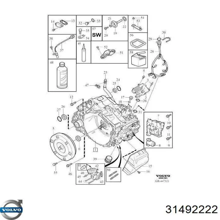 Ремкомплект АКПП Volvo 31492222 цена, от 155.09 USD