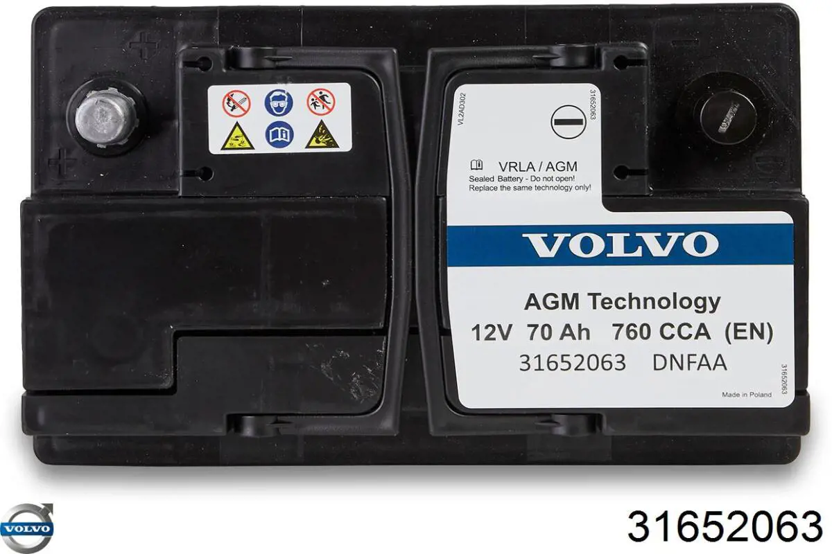 Аккумулятор Volvo 31652063