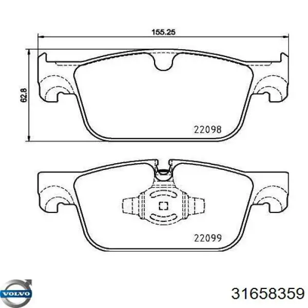 Купить 31658359 Volvo Колодки тормозные