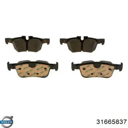 Задние тормозные колодки 31665837 Volvo