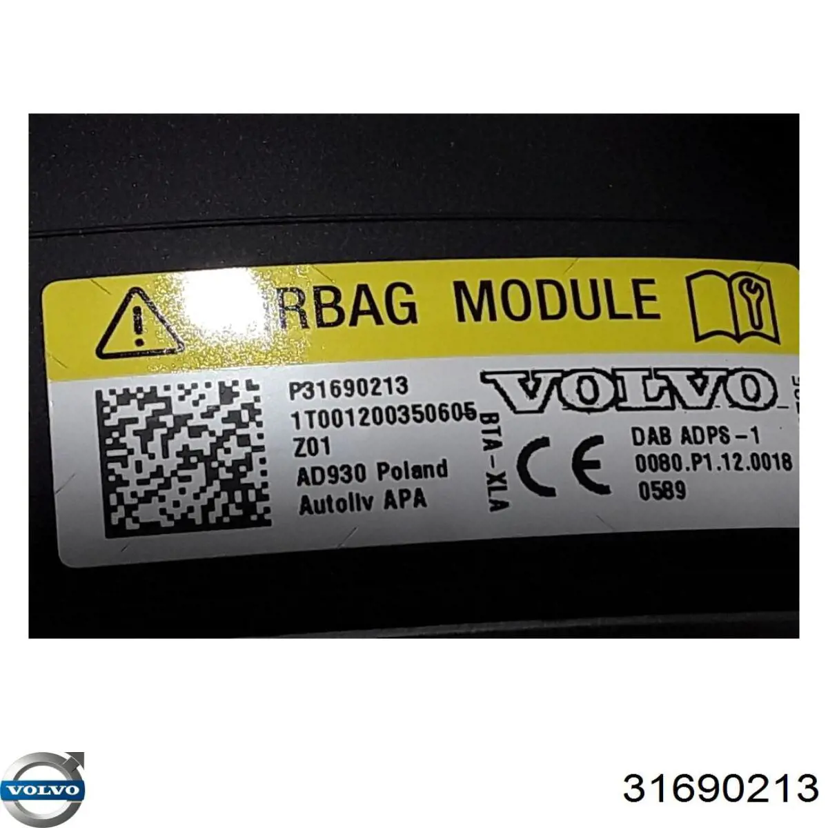 Купить 31690213 Volvo Подушка AIRBAG водительская