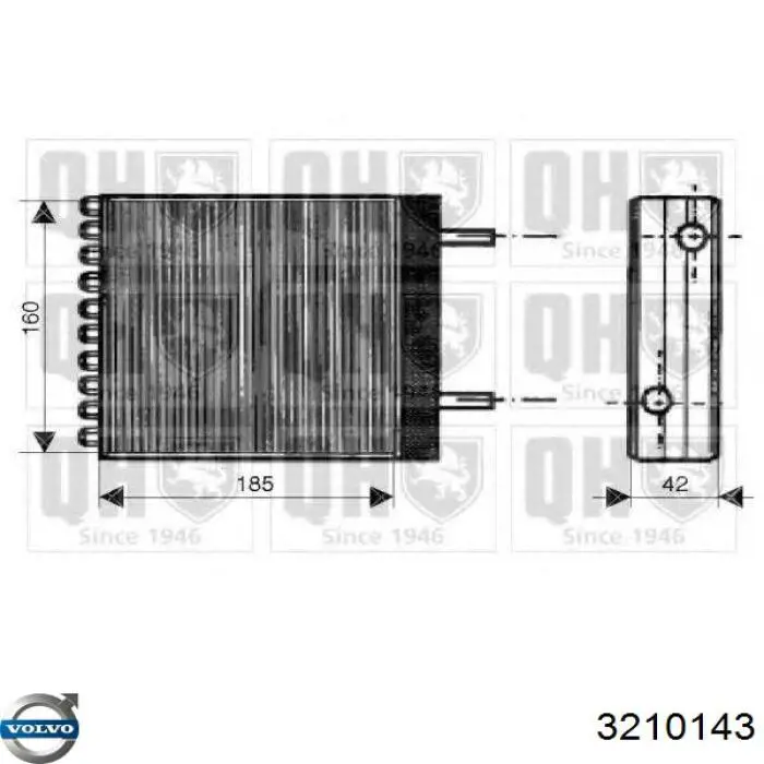 Радиатор печки (отопителя) на Volvo 340/360 343, 345